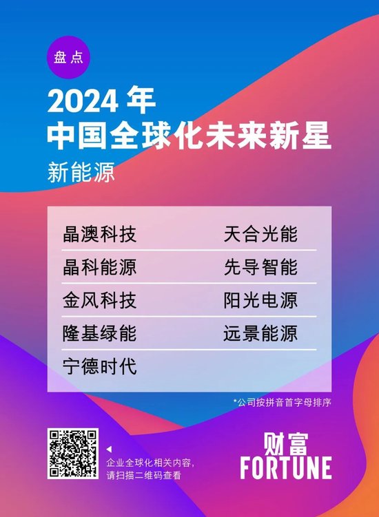 2024年《财富》中国全球化未来新星揭晓