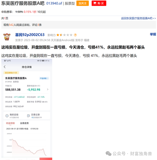 东吴基金毛可君旗下基金近3年亏60%，押注恒瑞医药致最大回撤57%  第16张