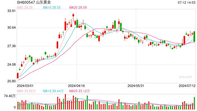 股价放量大跌 山东黄金回应：确有部分机构投资者反馈公司上半年业绩不及预期  第1张