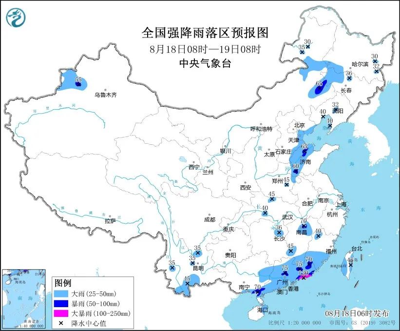 未来三天国内天气预报（8月18日）