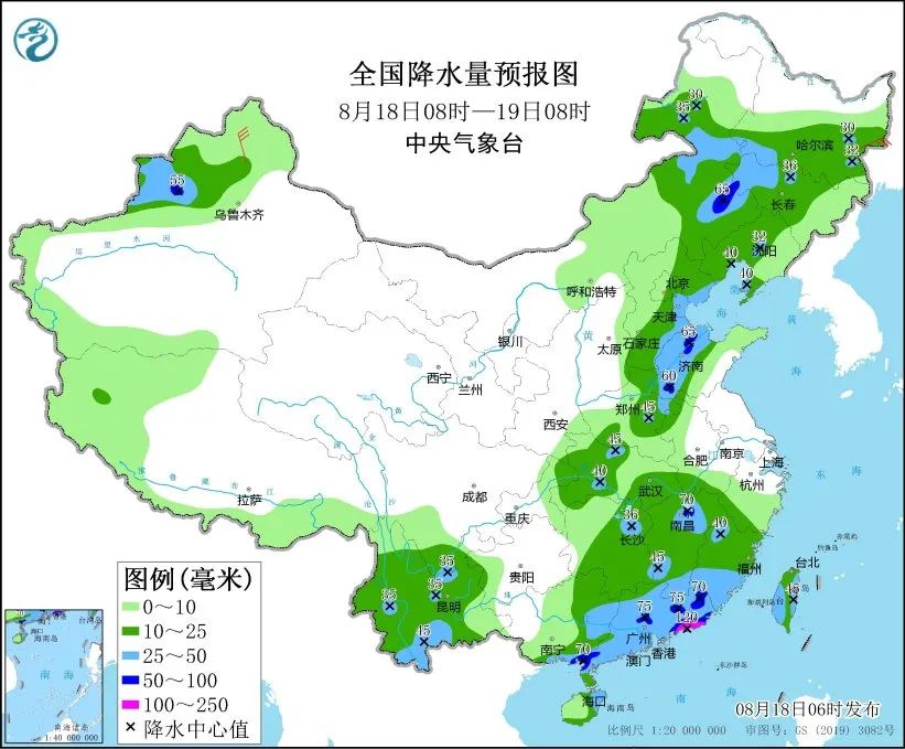 未来三天国内天气预报（8月18日）