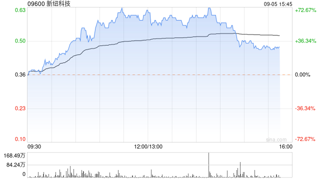 新纽科技午盘暴涨逾64% 上半年营收同比增加4.20%